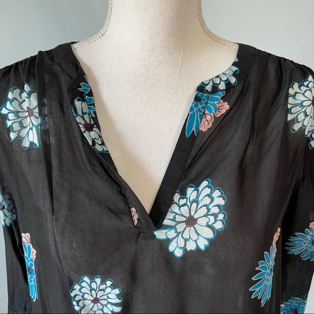 LOFT | Floral Semi Sheer Tunic Top Sz SP - Picture 3 of 7